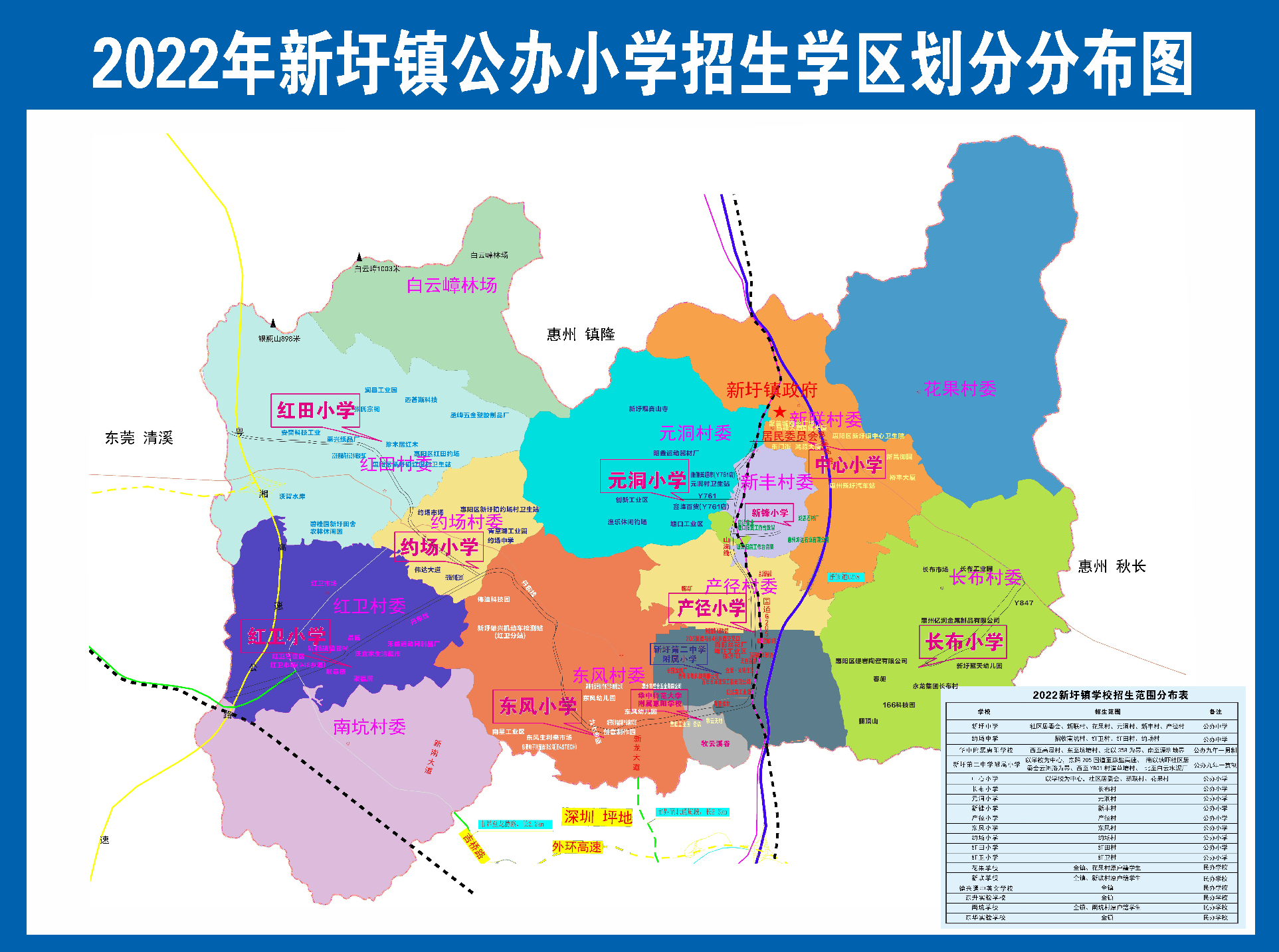 2022<a href='https://www.mingxiaow.com/huizhoushi/' target='_blank'><u>惠州</u></a>惠阳新圩镇公办小学片区划分