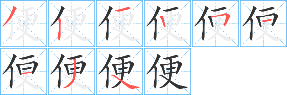 便字笔画写法