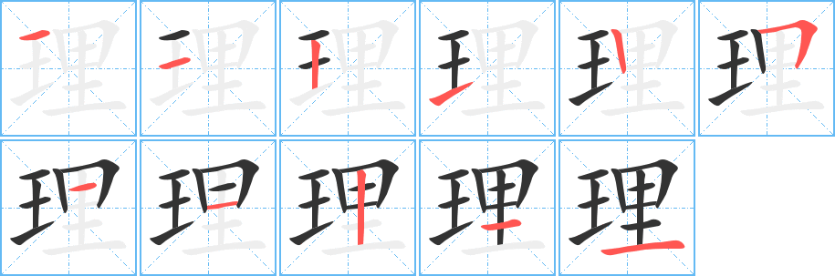 理字笔画写法