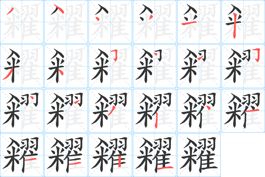 糴字笔画写法