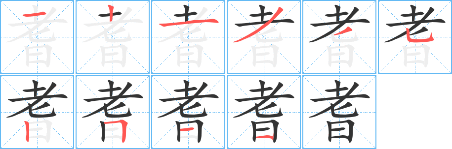 耆字笔画写法