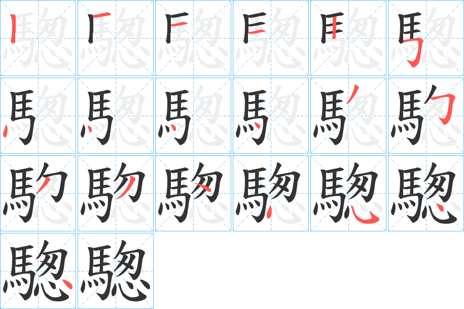 騘字笔画写法