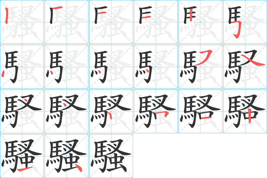 騷字笔画写法