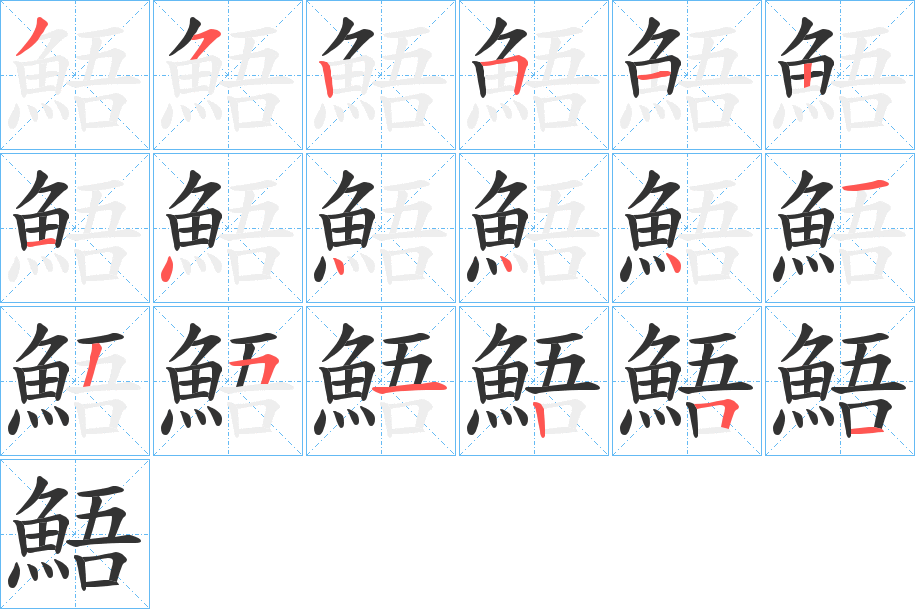 鯃字笔画写法