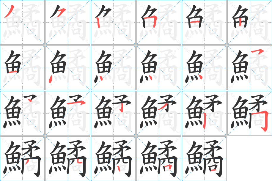 鱊字笔画写法